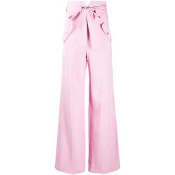 wide-leg tie-fastening trousers