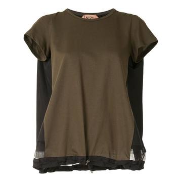 drawstring sheer hem top