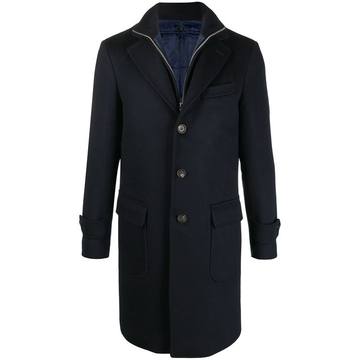 long-sleeved layered zipped coat