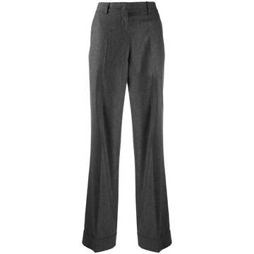 high-waisted straight-leg trousers