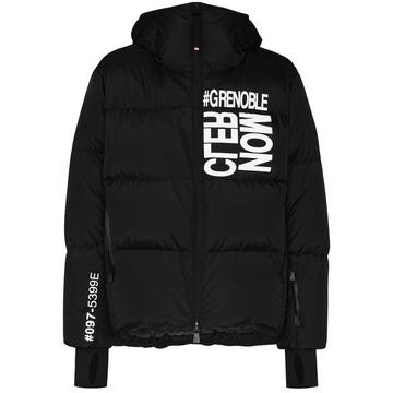 logo print padded jacket