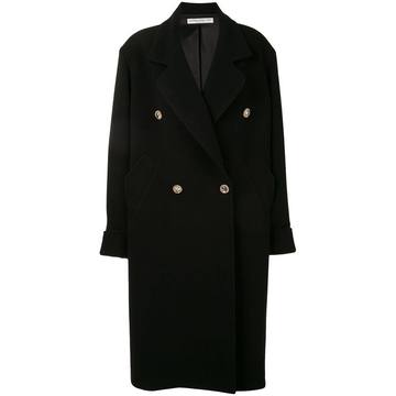 double-breasted midi coat