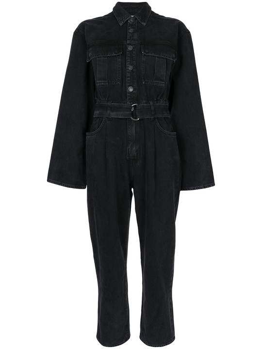 belted denim jumpsuit展示图