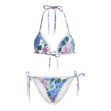 Poppy Floral Crochet-Trim Bikini