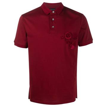 badge-detail polo shirt