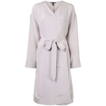 wraparound-style midi coat