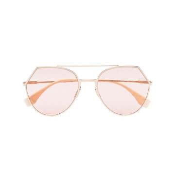 Pink angular aviator sunglasses