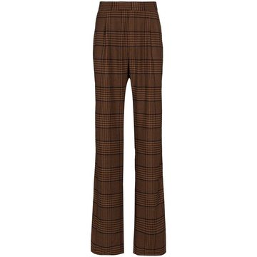 ander check print straight leg trousers