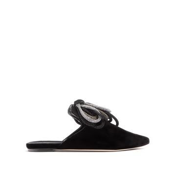 Cannoli looped-tassel velvet slipper shoes