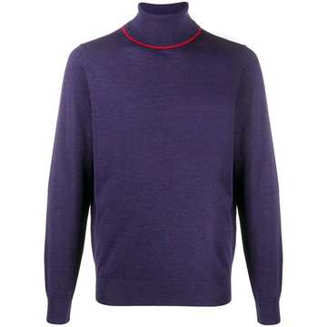 roll neck contrast trim jumper