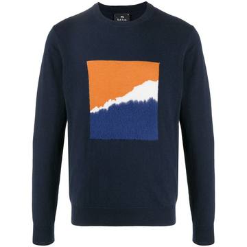 intarsia-knit long-sleeve jumper