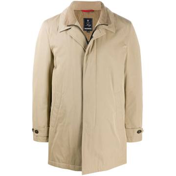 single-breasted button-up coat