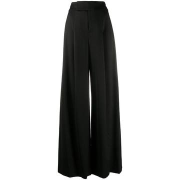 high-waisted palazzo trousers