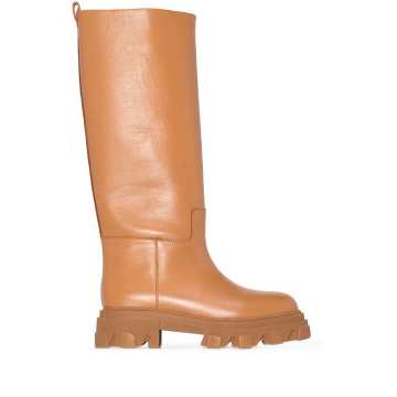 X Pernille Teisbaek brown perni 07 leather combat boots