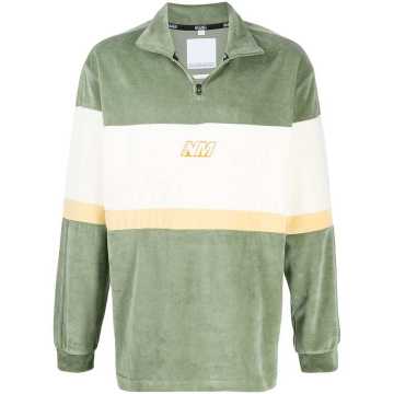 colour block henley sweatshirt
