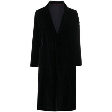 velvet-effect oversized coat