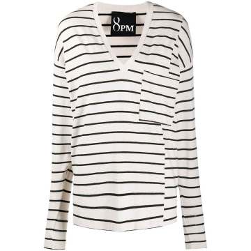 panelled striped top