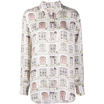 house-print long-sleeve shirt