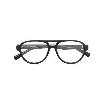 black round-frame glasses