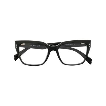 black cat-eye glasses