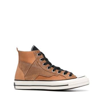 contrasting laces hi-top sneakers