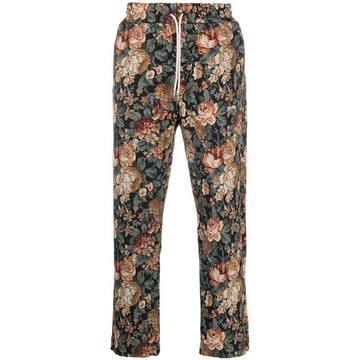 floral-print cropped trousers