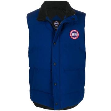 padded logo-patch gilet