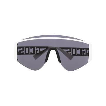 goggle-style sunglasses with logo arms