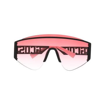 goggle-style sunglasses with logo arms