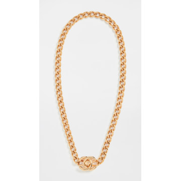 Chanel Gold Turnlock Necklace Small
