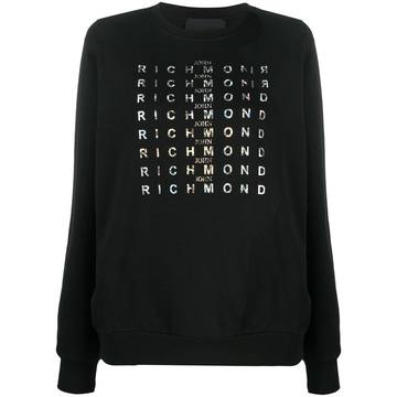 reflective logo print cotton sweatshirt