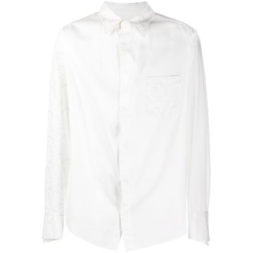 embroidered detail long-sleeved cotton shirt