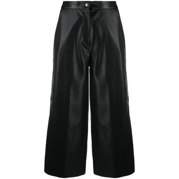 faux leather culotte trousers