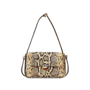 Maggie Neutral Snake-Effect Leather Shoulder Bag