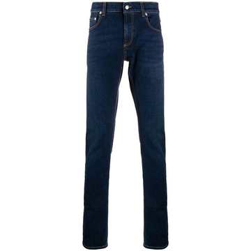 logo patch slim-fit jeans