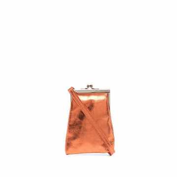 mini metallic leather bag