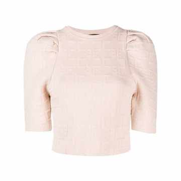 jacquard-logo knitted top