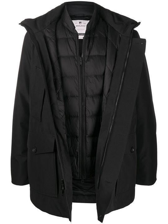 double layered hooded coat展示图