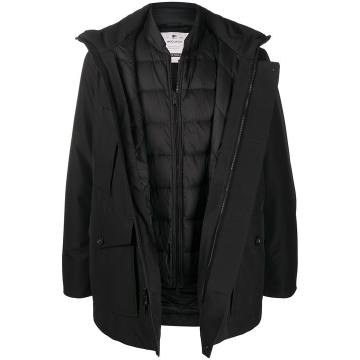 double layered hooded coat