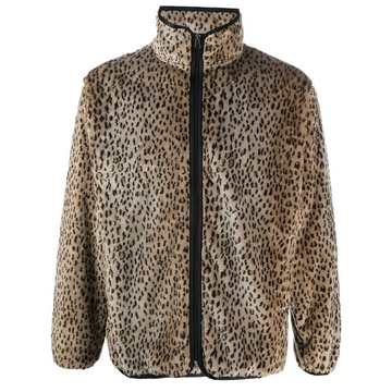 leopard-print faux-fur jacket