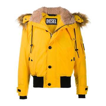 faux fur-trimmed padded jacket