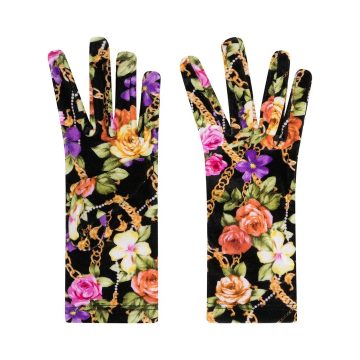 花卉锁链图案手套