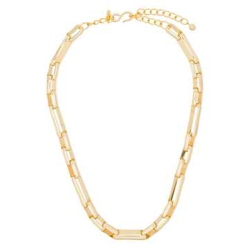 gold tone link chain necklace