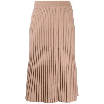 high-waisted ribbed skirt