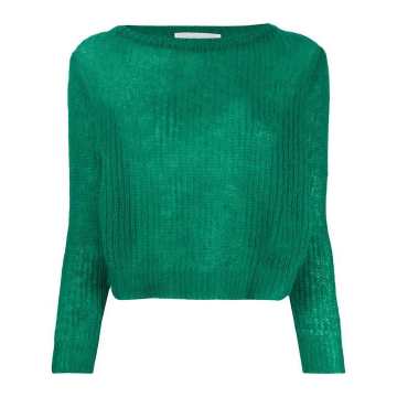 ribbed-knit round-neck jumper