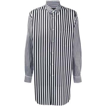 striped layered-look longline shirt