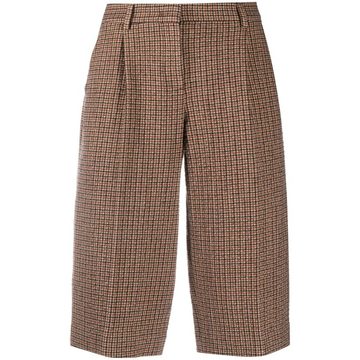 checked tailored knee-length shorts