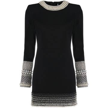 pearl-embellished mini dress