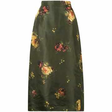 Rabbit silk floral print skirt