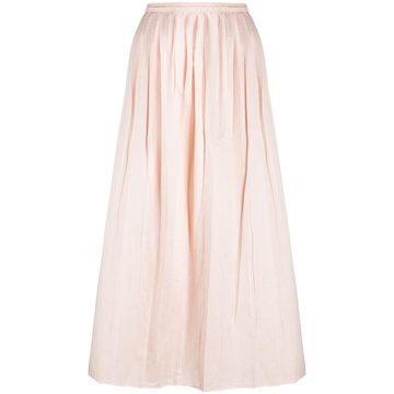 high-waisted pleated skirt